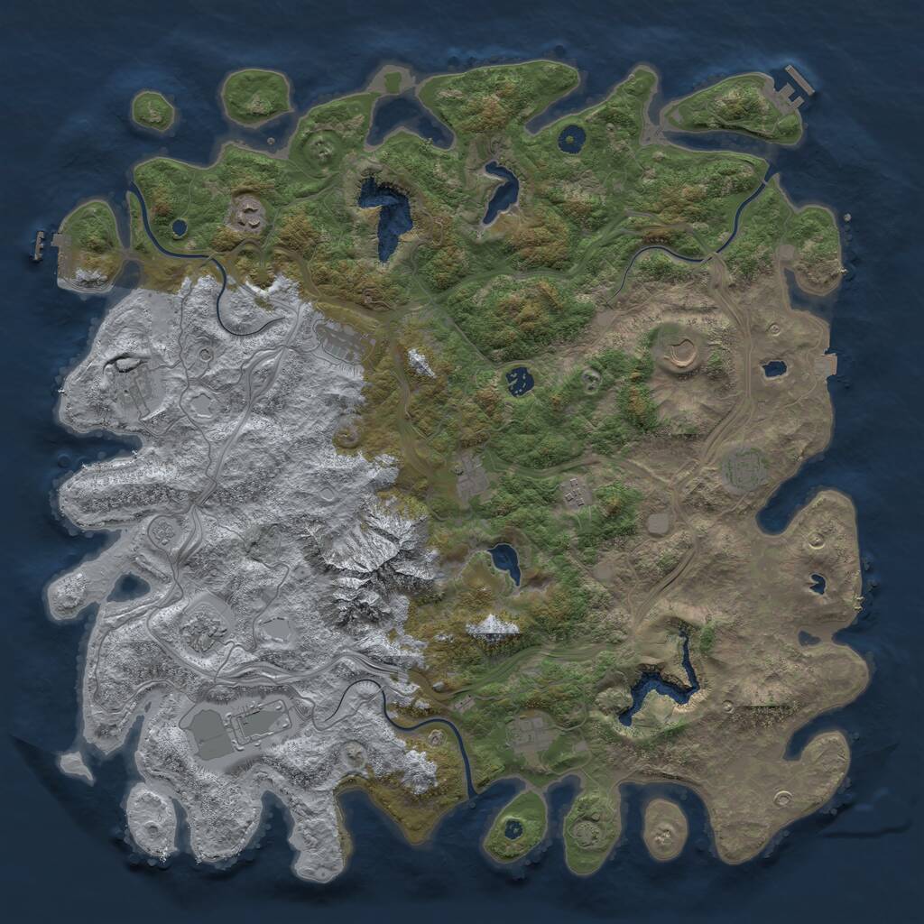 Rust Map: Procedural Map, Size: 5000, Seed: 1150446663, 17 Monuments