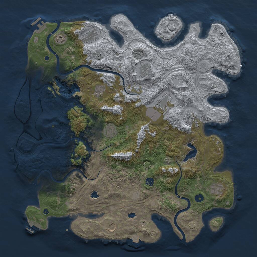 Rust Map: Procedural Map, Size: 4500, Seed: 184571706, 17 Monuments