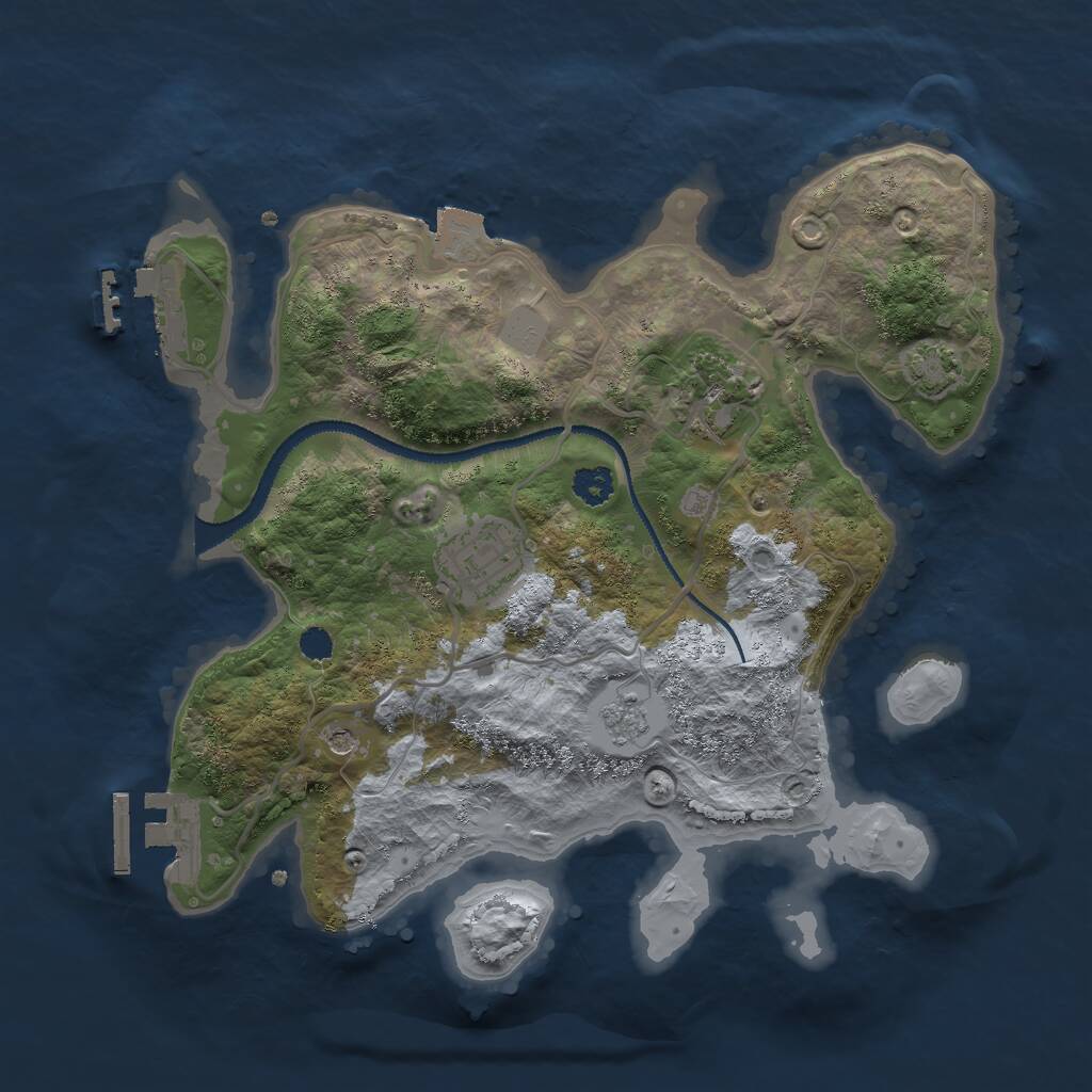 Rust Map: Procedural Map, Size: 2700, Seed: 588707214, 8 Monuments