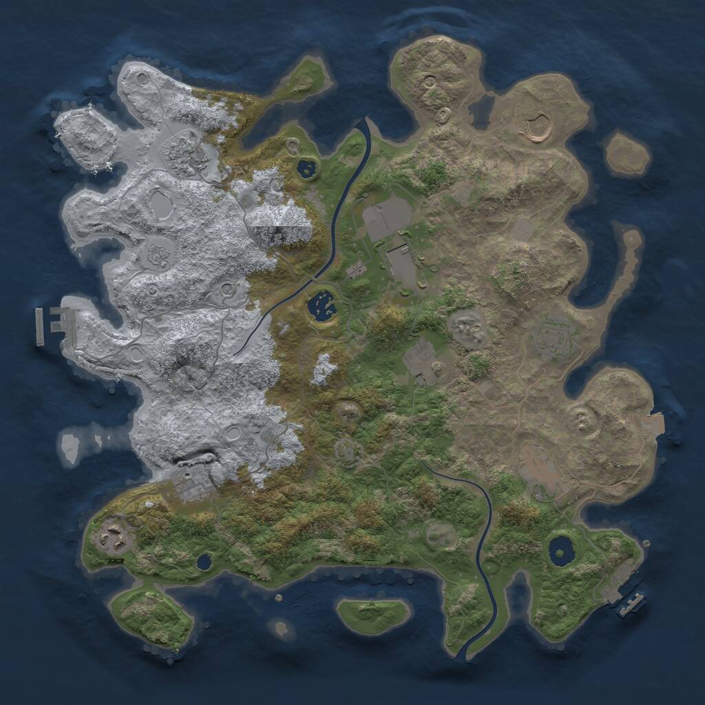 Rust Map: Procedural Map, Size: 3750, Seed: 1816368118, 15 Monuments