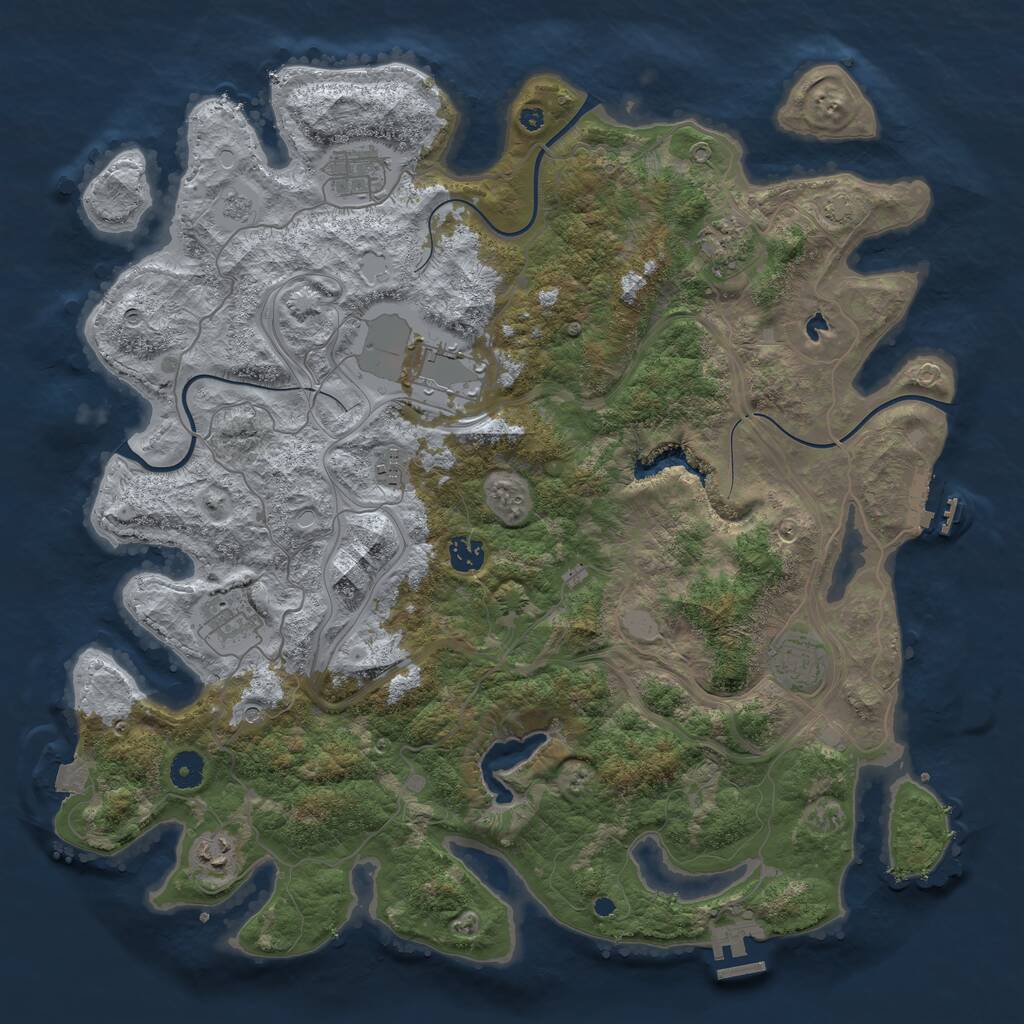 Rust Map: Procedural Map, Size: 4250, Seed: 20032025, 14 Monuments