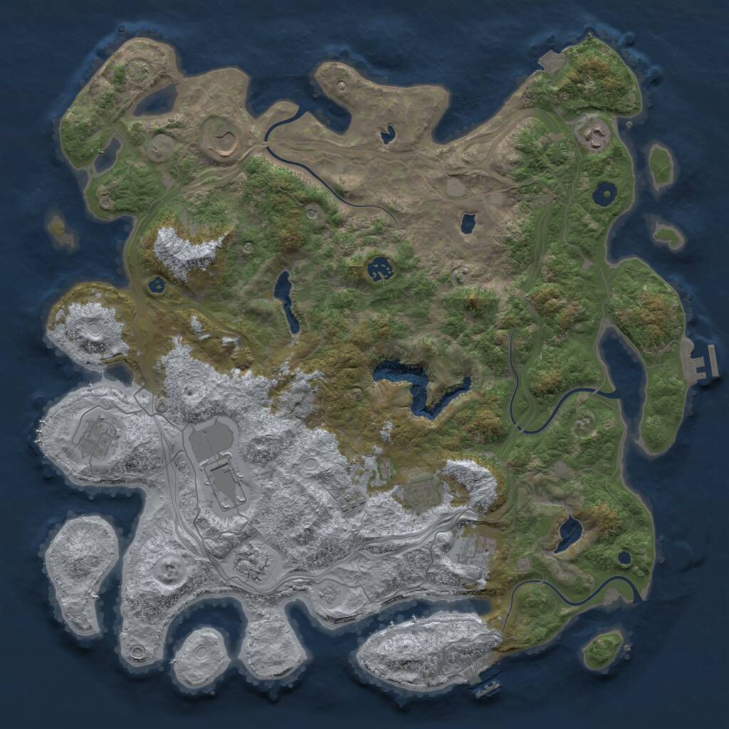 Rust Map: Procedural Map, Size: 4500, Seed: 4732, 15 Monuments