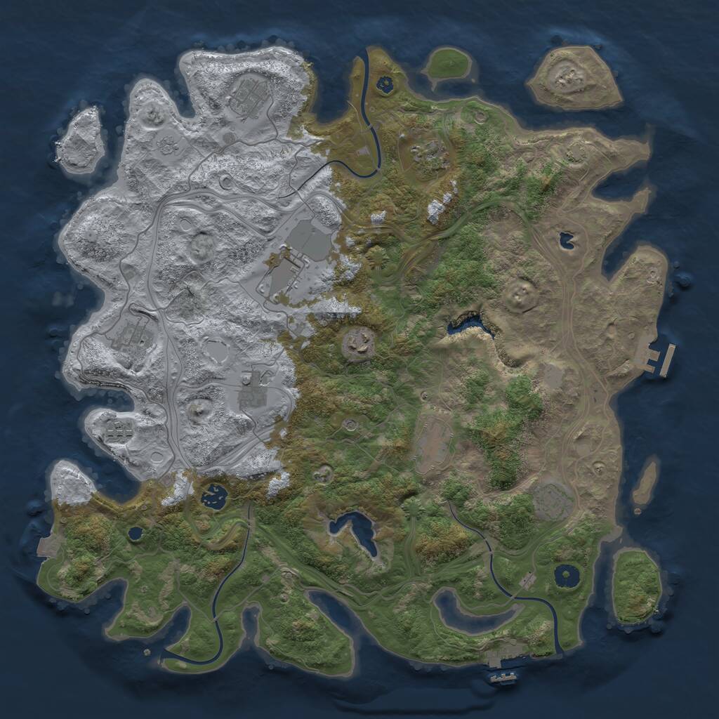 Rust Map: Procedural Map, Size: 4333, Seed: 20032025, 16 Monuments