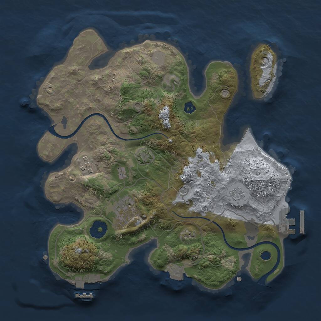 Rust Map: Procedural Map, Size: 2750, Seed: 85000, 8 Monuments