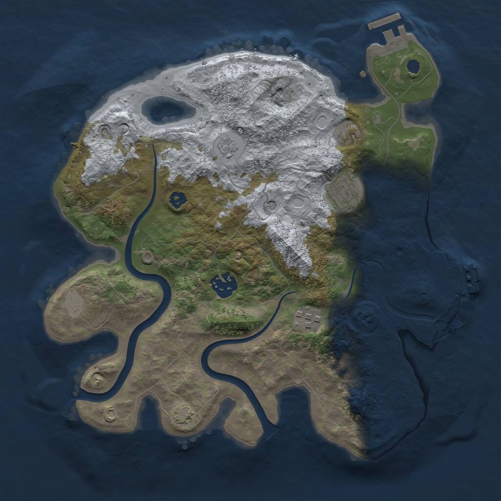 Rust Map: Procedural Map, Size: 3000, Seed: 2003490340, 9 Monuments