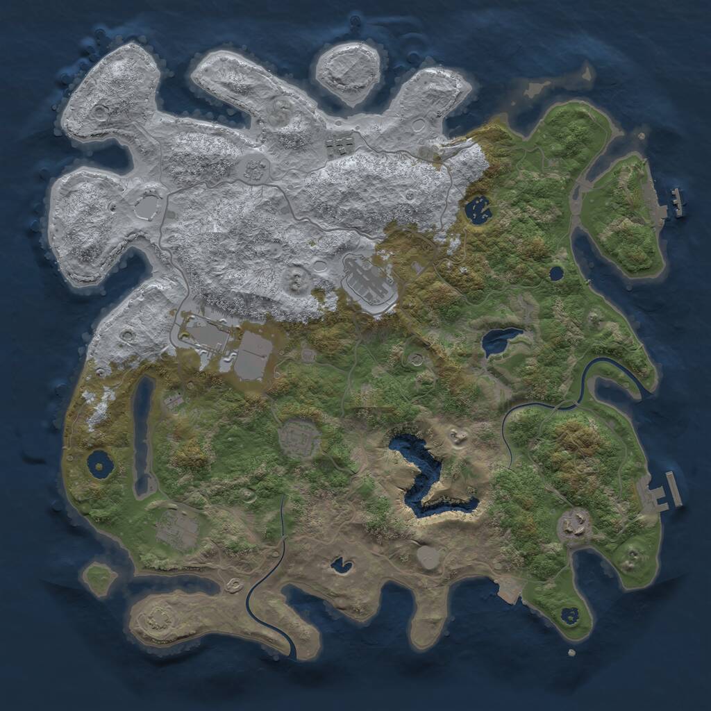 Rust Map: Procedural Map, Size: 4000, Seed: 1451436972, 13 Monuments