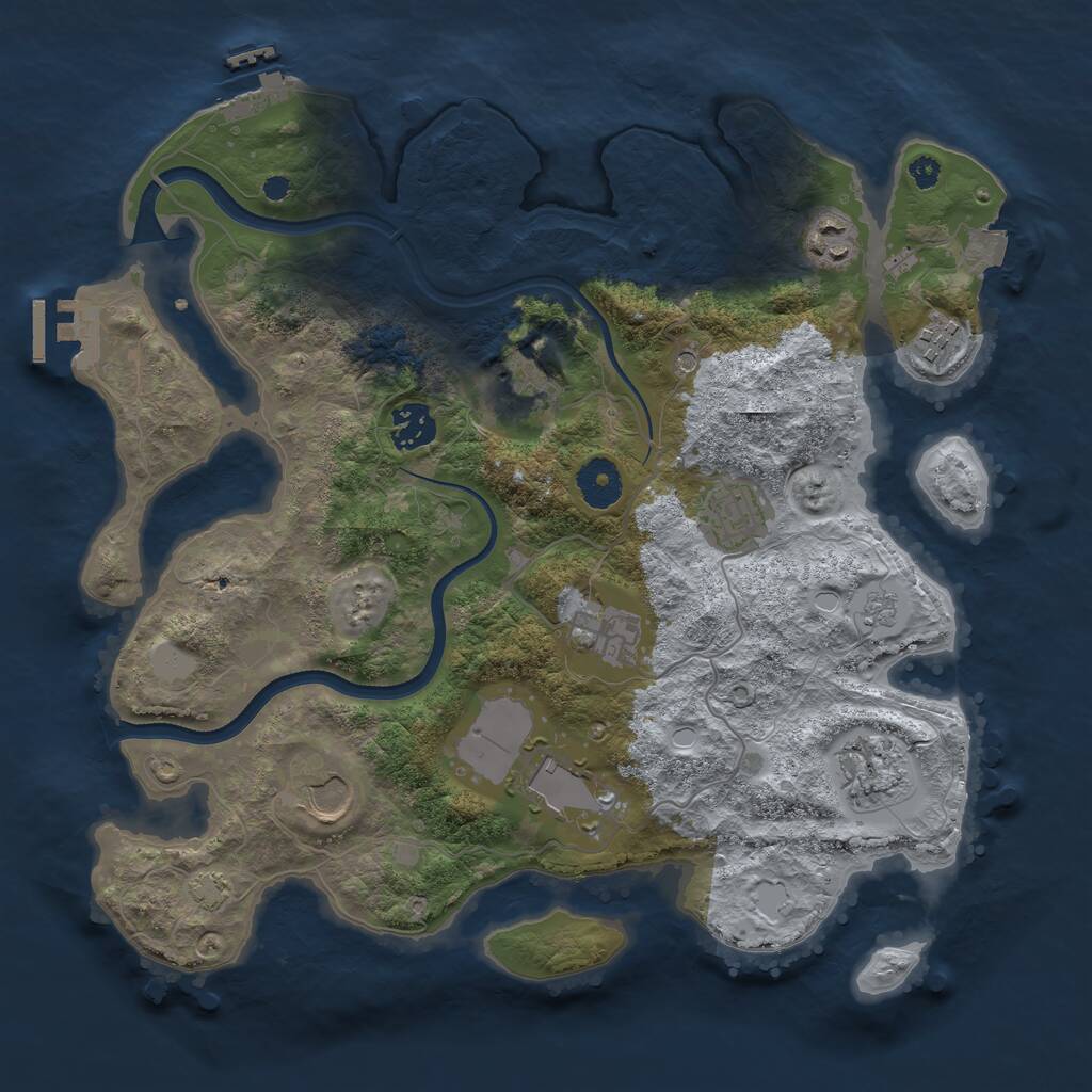 Rust Map: Procedural Map, Size: 3500, Seed: 231351100, 15 Monuments