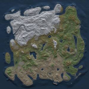 Thumbnail Rust Map: Procedural Map, Size: 4500, Seed: 65743, 15 Monuments