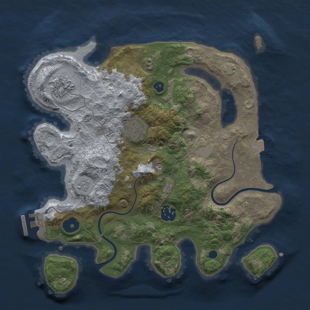 Rust Map: Procedural Map, Size: 3000, Seed: 690417204, 8 Monuments