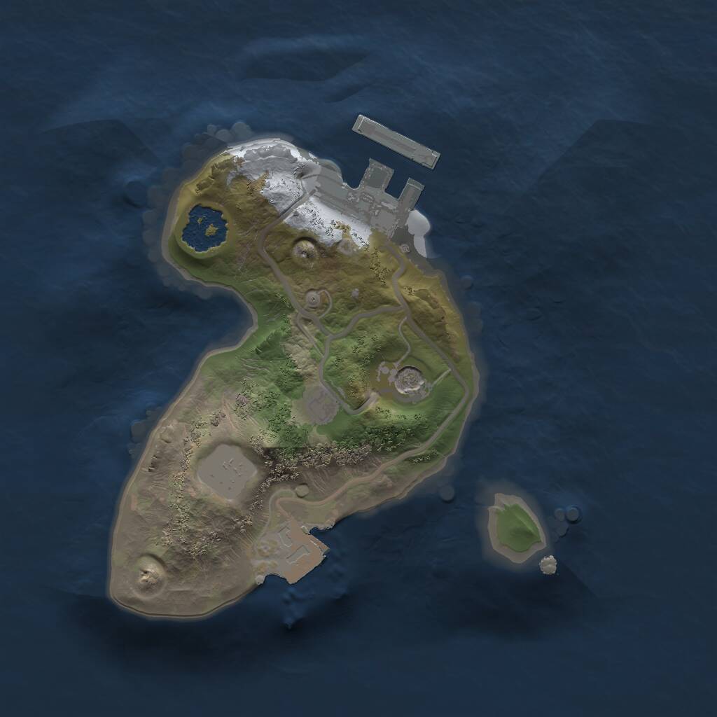 Rust Map: Procedural Map, Size: 1600, Seed: 25462462, 3 Monuments