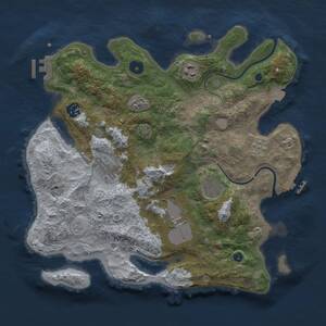 Thumbnail Rust Map: Procedural Map, Size: 3500, Seed: 1724001069, 12 Monuments