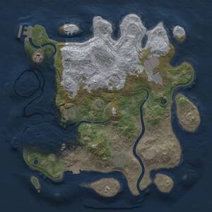 Thumbnail Rust Map: Procedural Map, Size: 3500, Seed: 9470416, 12 Monuments