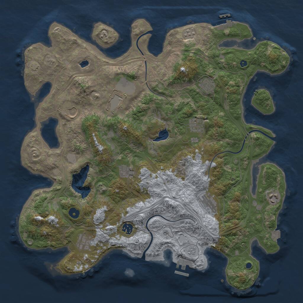 Rust Map: Procedural Map, Size: 4250, Seed: 1254342286, 16 Monuments