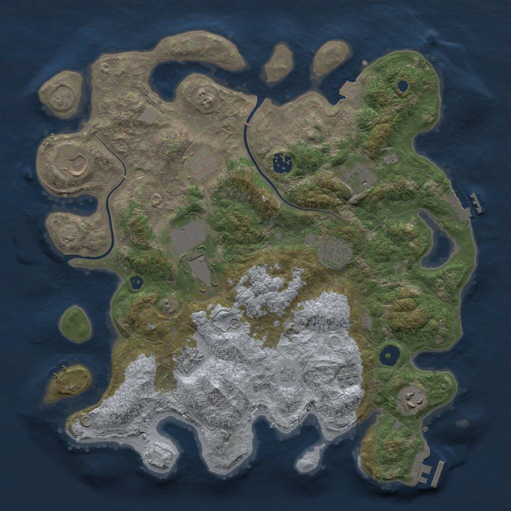 Rust Map: Procedural Map, Size: 3800, Seed: 209269605, 15 Monuments