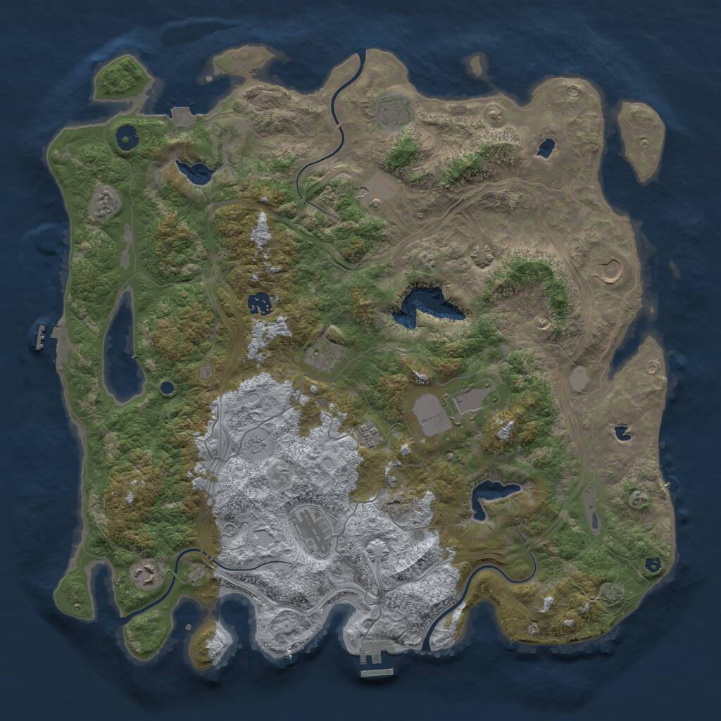 Rust Map: Procedural Map, Size: 4500, Seed: 278833747, 15 Monuments