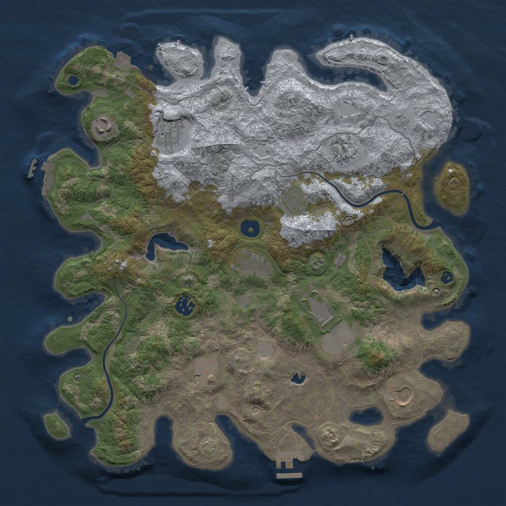 Rust Map: Procedural Map, Size: 4000, Seed: 922380825, 16 Monuments
