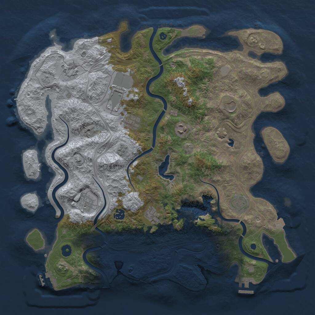 Rust Map: Procedural Map, Size: 4250, Seed: 1413593177, 16 Monuments