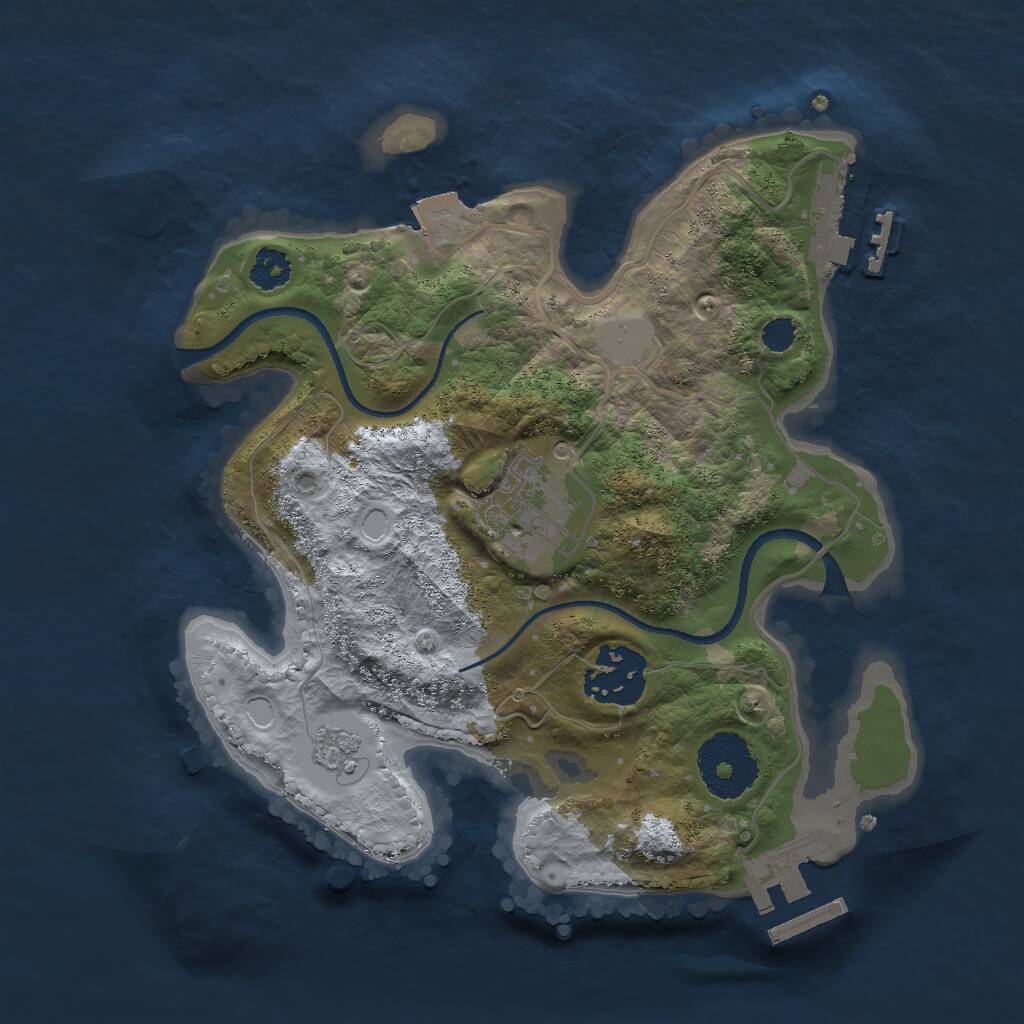 Rust Map: Procedural Map, Size: 2500, Seed: 118935142, 6 Monuments