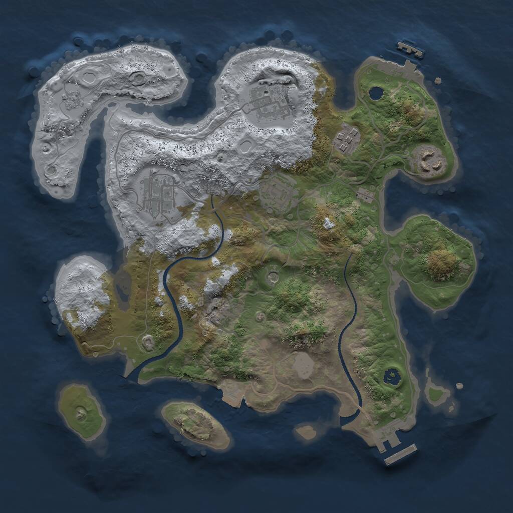 Rust Map: Procedural Map, Size: 3000, Seed: 1510031815, 10 Monuments