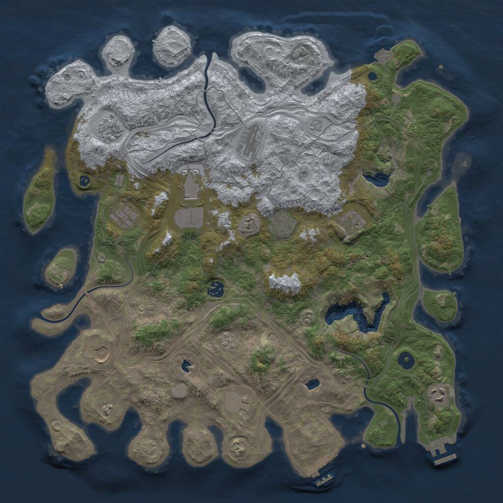 Rust Map: Procedural Map, Size: 4500, Seed: 880359766, 17 Monuments