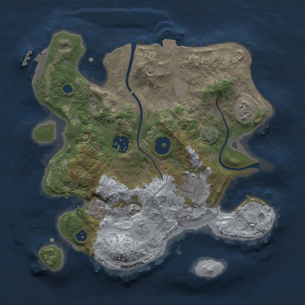Rust Map: Procedural Map, Size: 2700, Seed: 853559900, 8 Monuments