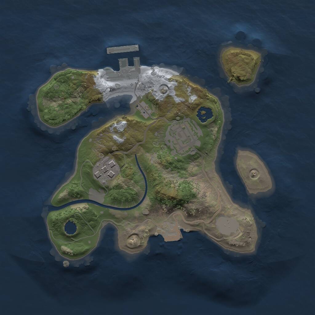 Rust Map: Procedural Map, Size: 2000, Seed: 481540095, 4 Monuments