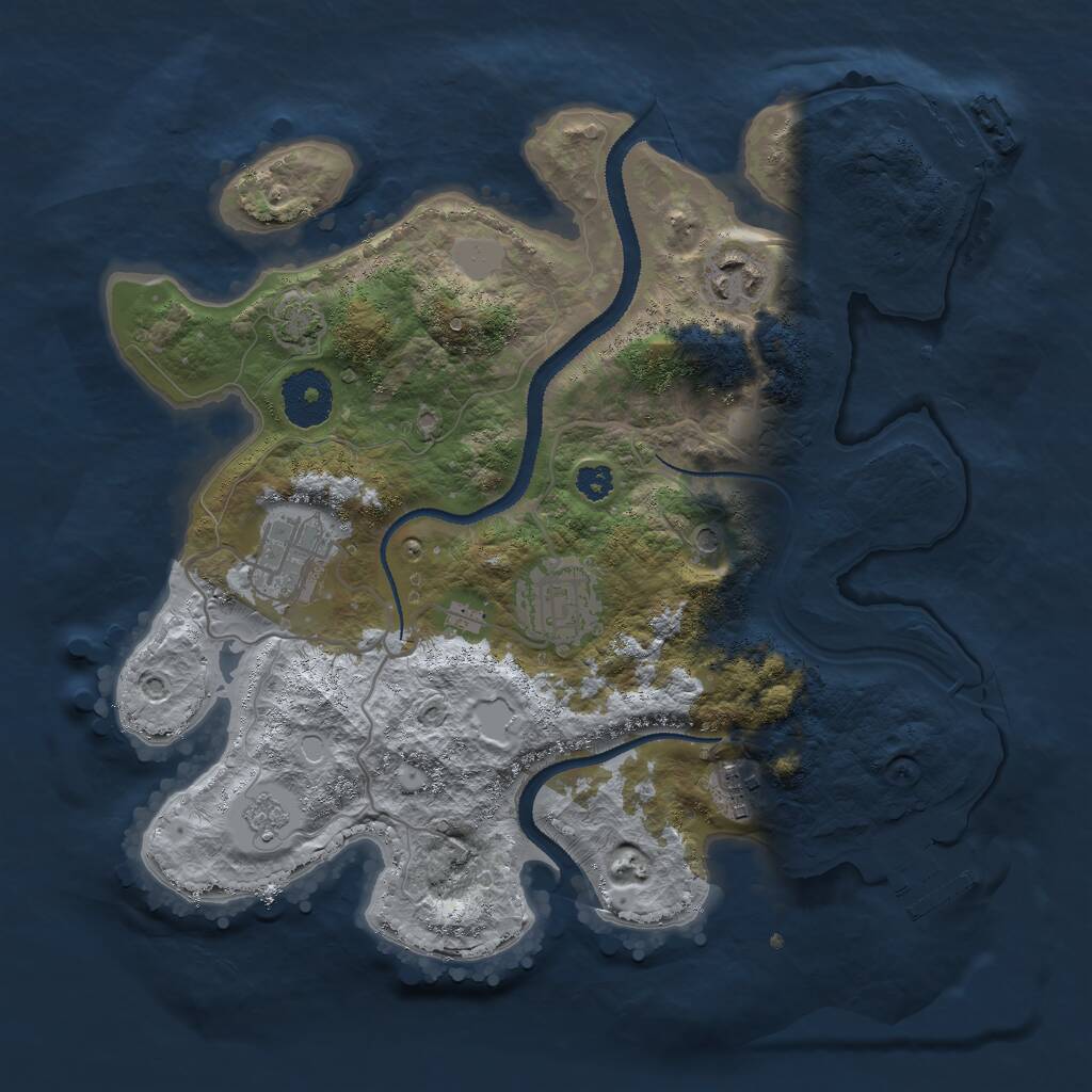 Rust Map: Procedural Map, Size: 3000, Seed: 87871117, 10 Monuments