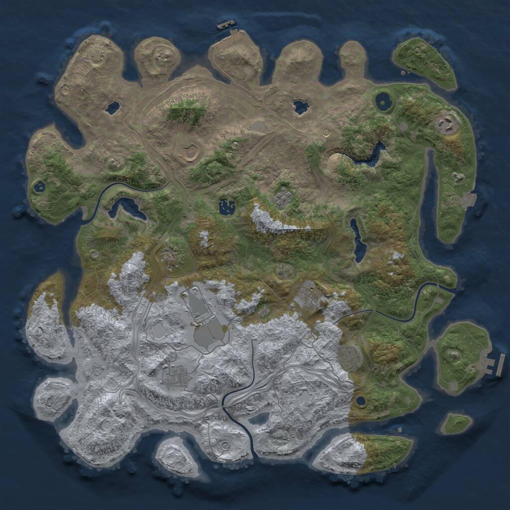 Rust Map: Procedural Map, Size: 4500, Seed: 49468, 15 Monuments