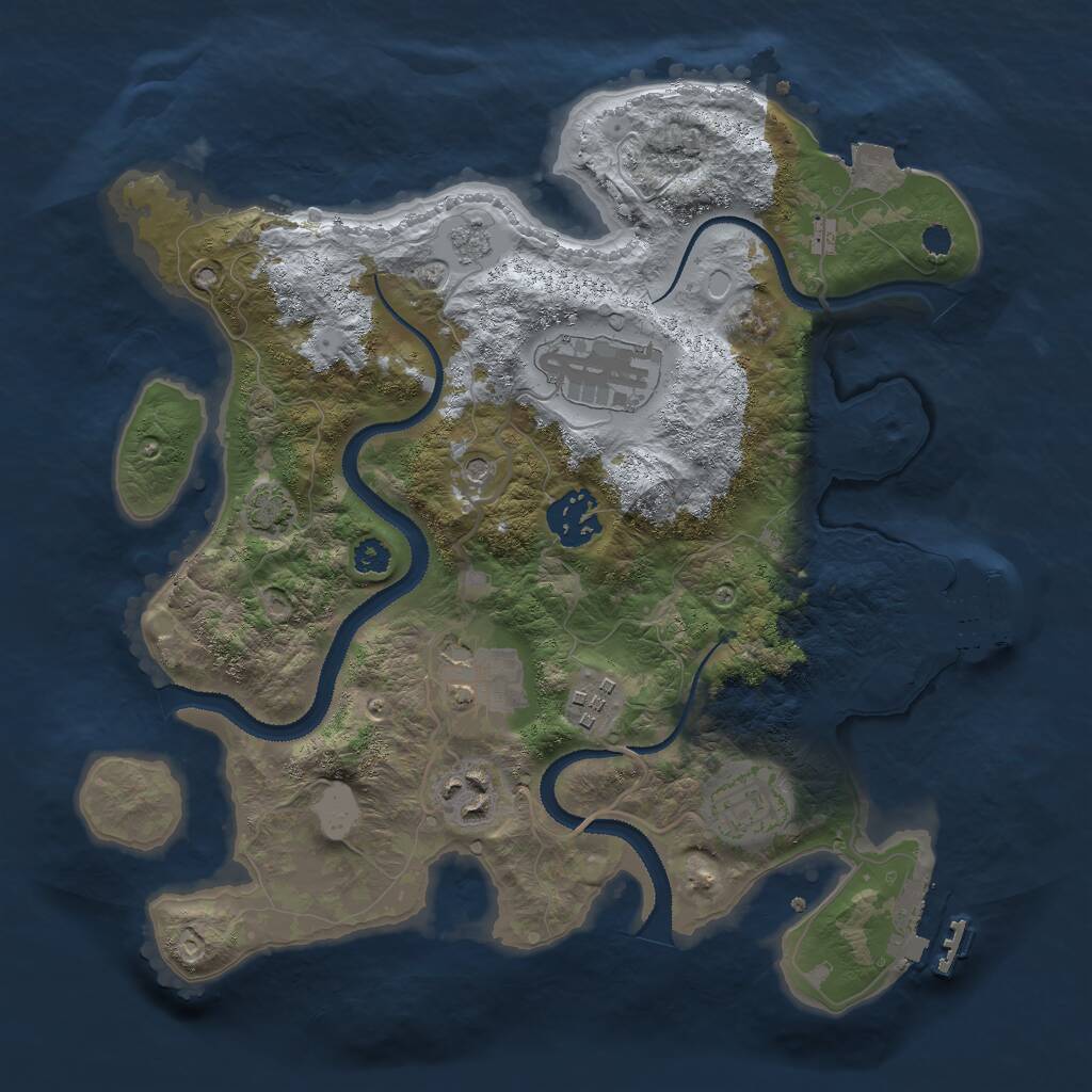 Rust Map: Procedural Map, Size: 3000, Seed: 557, 12 Monuments