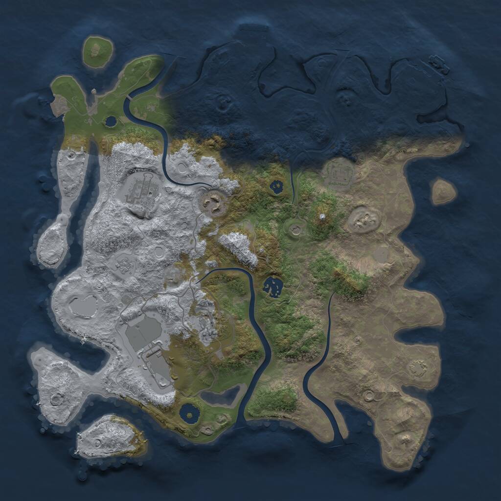 Rust Map: Procedural Map, Size: 3750, Seed: 1547392056, 12 Monuments