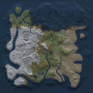 Thumbnail Rust Map: Procedural Map, Size: 3750, Seed: 1547392056, 12 Monuments