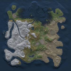 Thumbnail Rust Map: Procedural Map, Size: 3750, Seed: 1547392056, 15 Monuments
