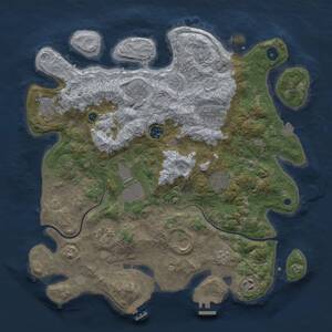 Thumbnail Rust Map: Procedural Map, Size: 3950, Seed: 3202025, 16 Monuments