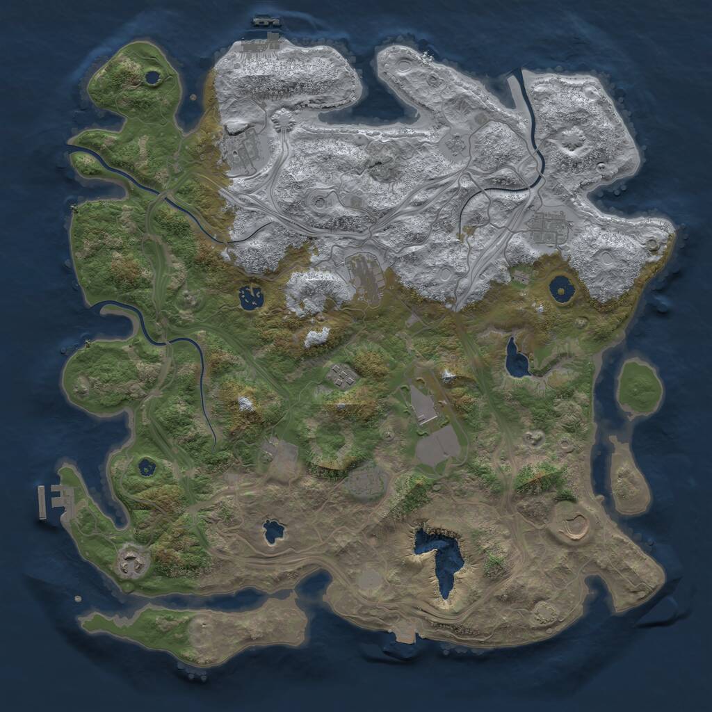 Rust Map: Procedural Map, Size: 4250, Seed: 24551, 16 Monuments
