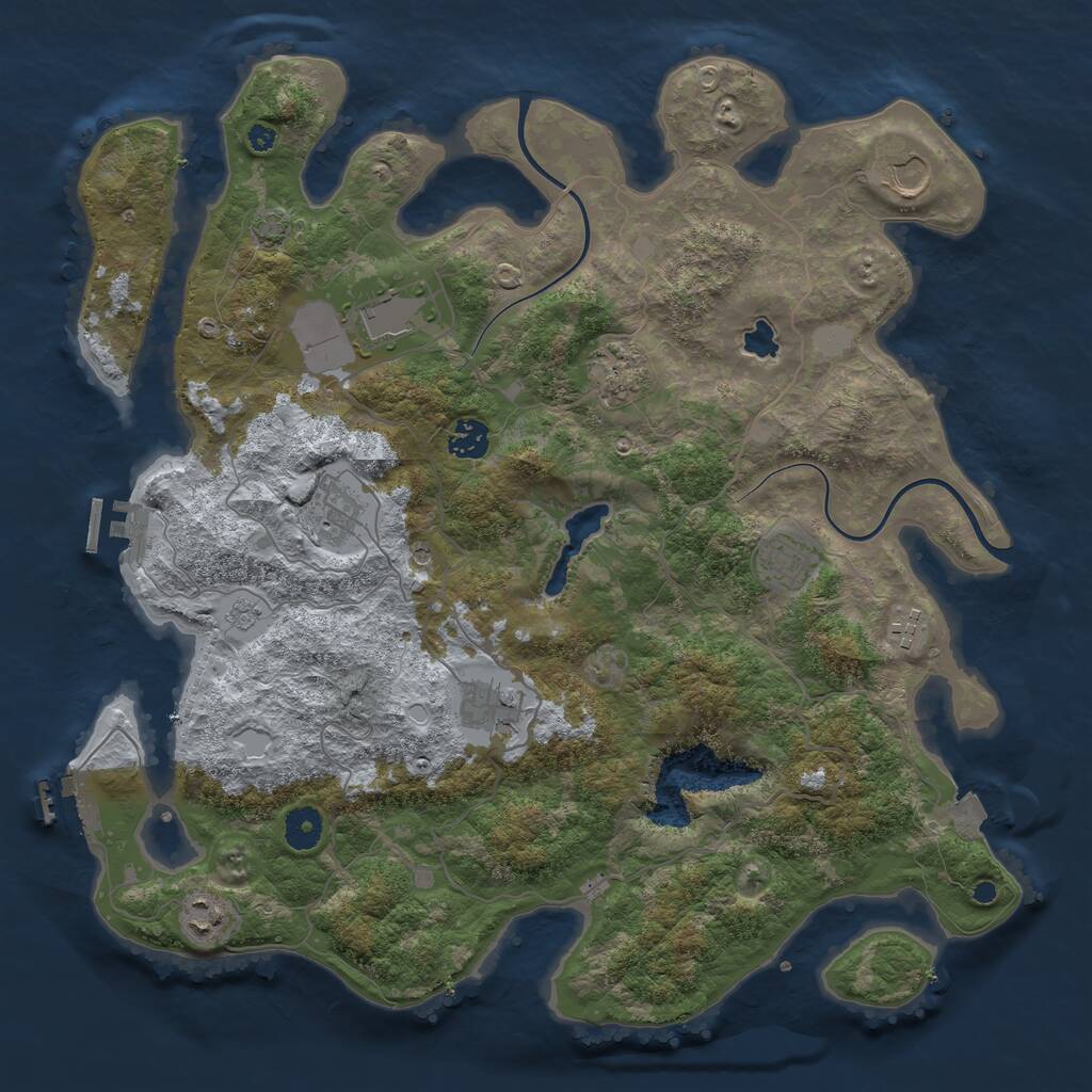 Rust Map: Procedural Map, Size: 4000, Seed: 280529045, 15 Monuments