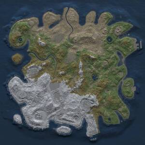Thumbnail Rust Map: Procedural Map, Size: 3900, Seed: 1369827122, 15 Monuments