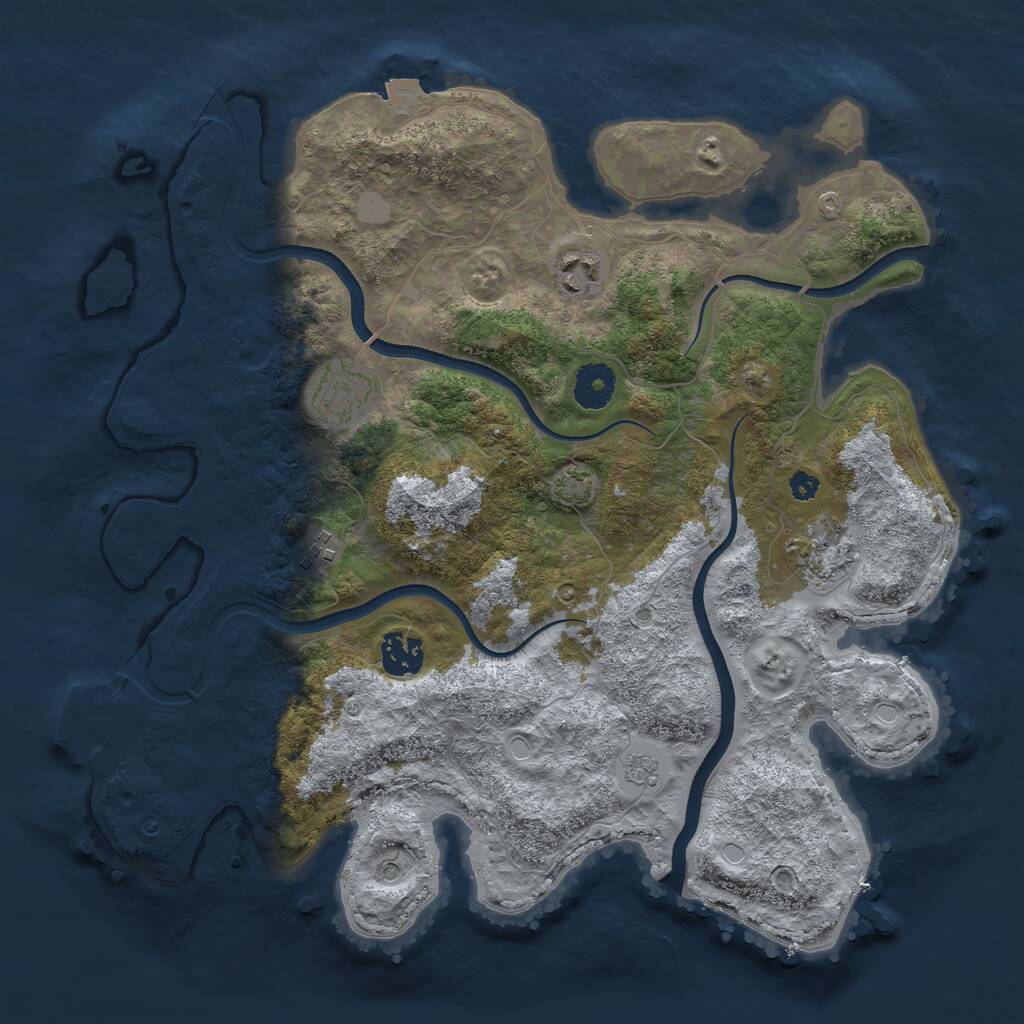 Rust Map: Procedural Map, Size: 3500, Seed: 564457720, 10 Monuments