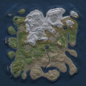 Thumbnail Rust Map: Procedural Map, Size: 3500, Seed: 283063276, 13 Monuments