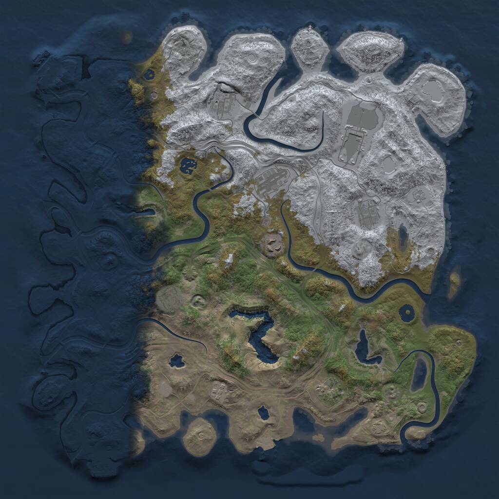 Rust Map: Procedural Map, Size: 4500, Seed: 185119211, 15 Monuments