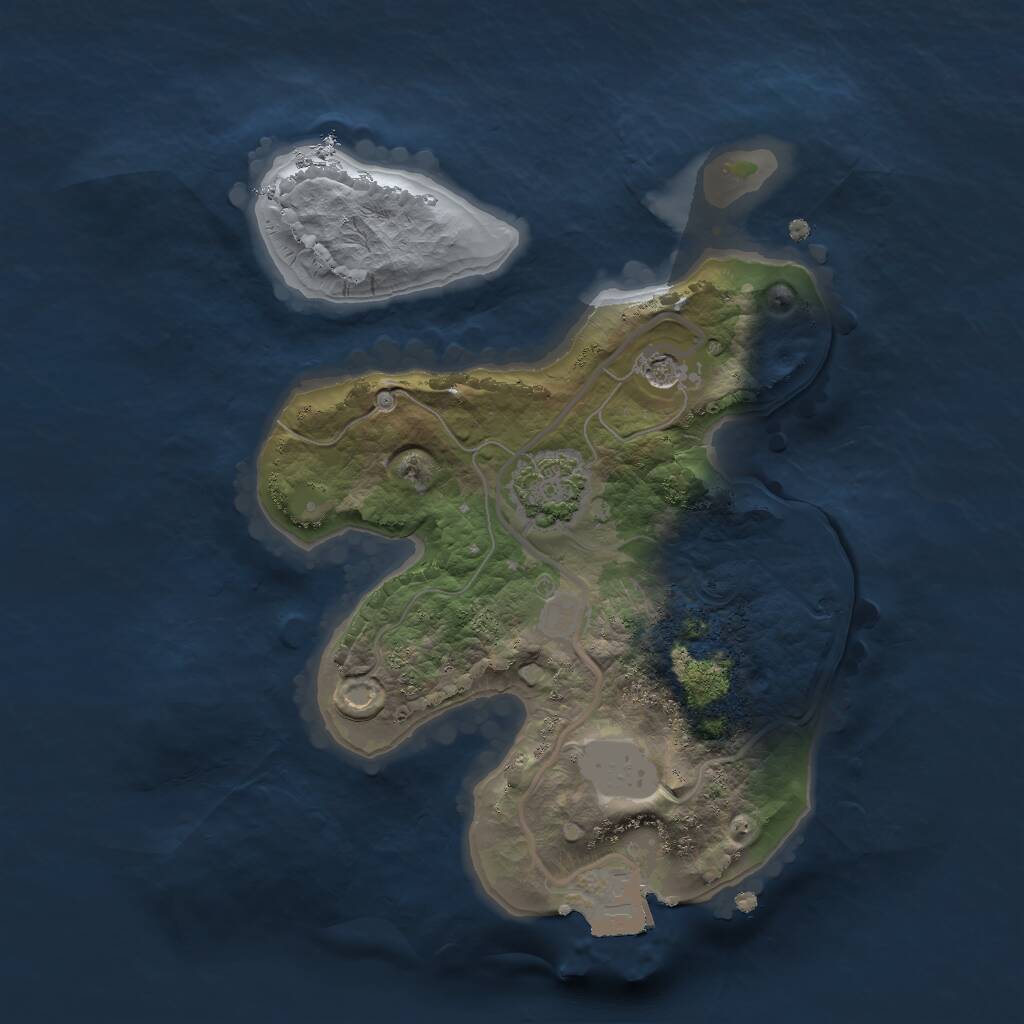 Rust Map: Procedural Map, Size: 1900, Seed: 777777, 3 Monuments