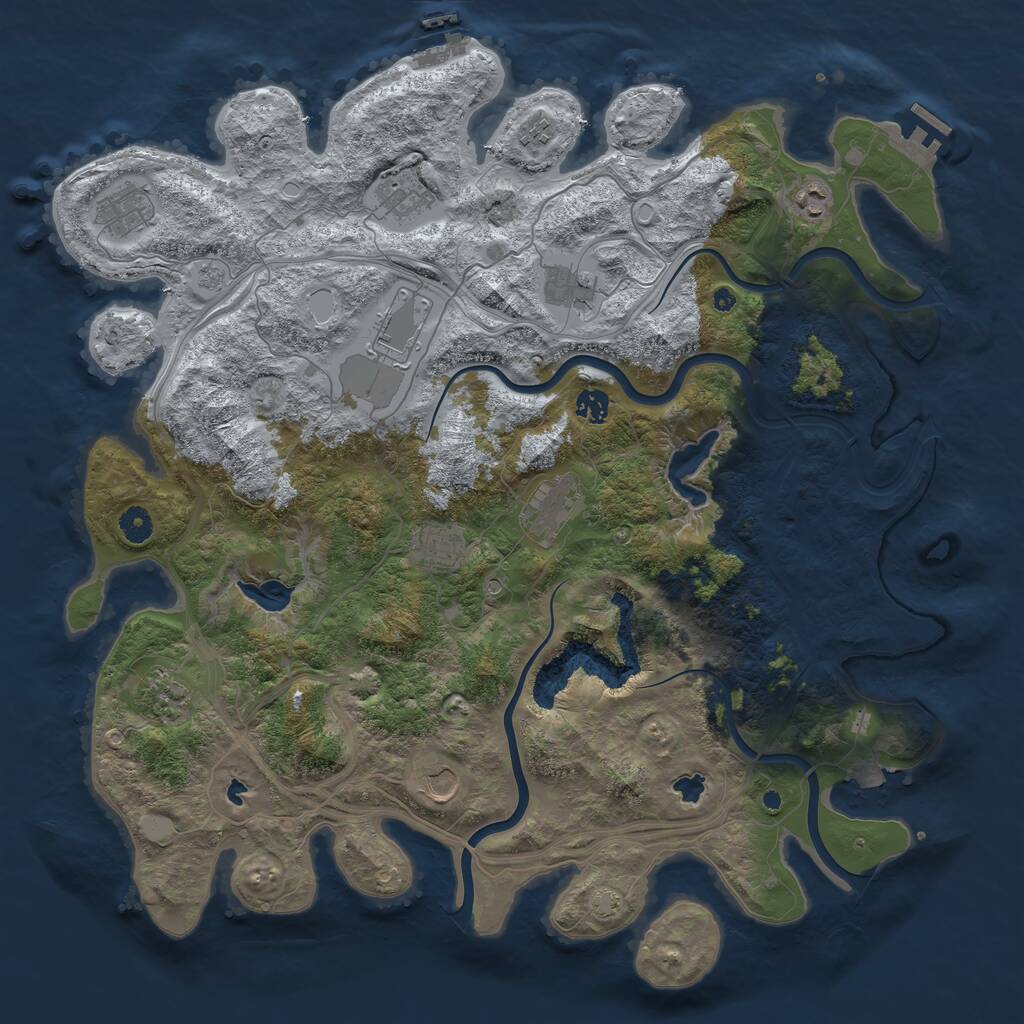 Rust Map: Procedural Map, Size: 4500, Seed: 159704374, 17 Monuments