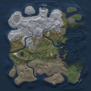 Thumbnail Rust Map: Procedural Map, Size: 3700, Seed: 998143, 14 Monuments