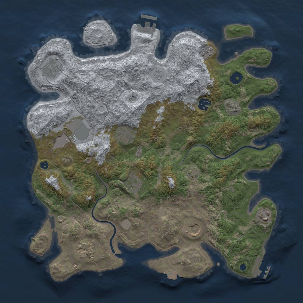 Rust Map: Procedural Map, Size: 3700, Seed: 998143, 15 Monuments