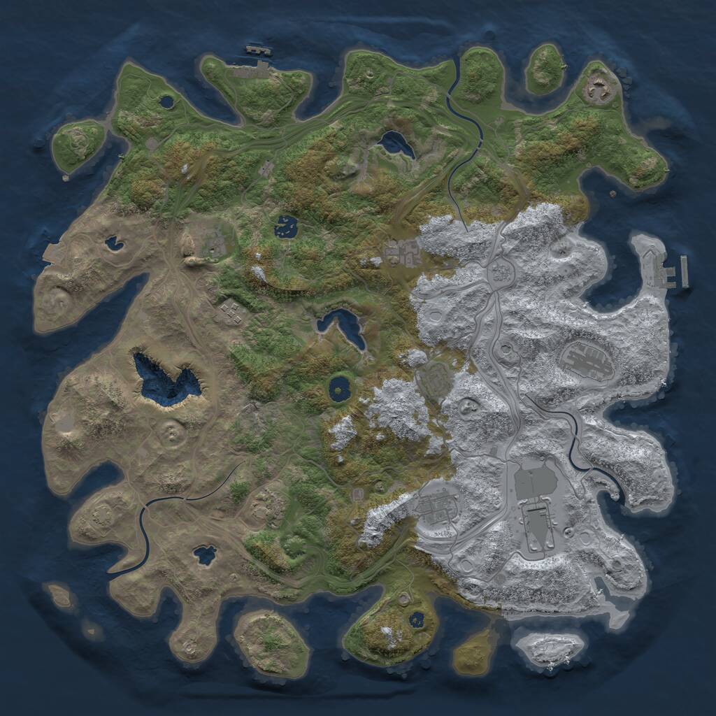 Rust Map: Procedural Map, Size: 4500, Seed: 1581129997, 16 Monuments