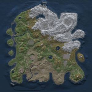 Thumbnail Rust Map: Procedural Map, Size: 3500, Seed: 1439581395, 14 Monuments