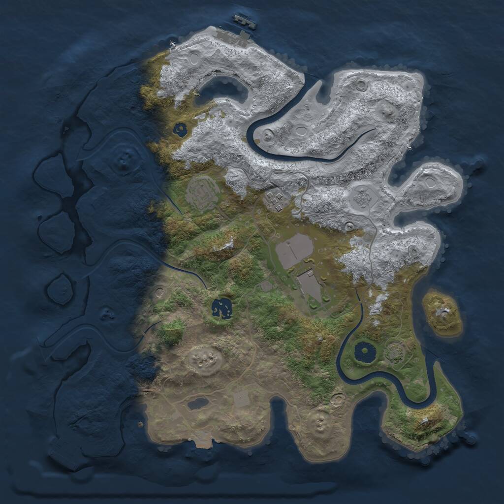 Rust Map: Procedural Map, Size: 3500, Seed: 1439581395, 10 Monuments