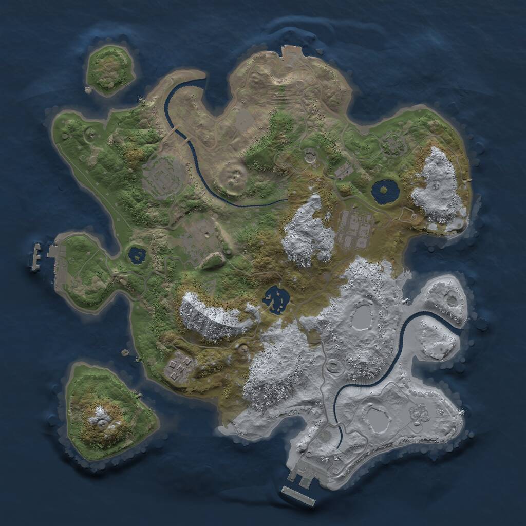 Rust Map: Procedural Map, Size: 3000, Seed: 1285737309, 11 Monuments