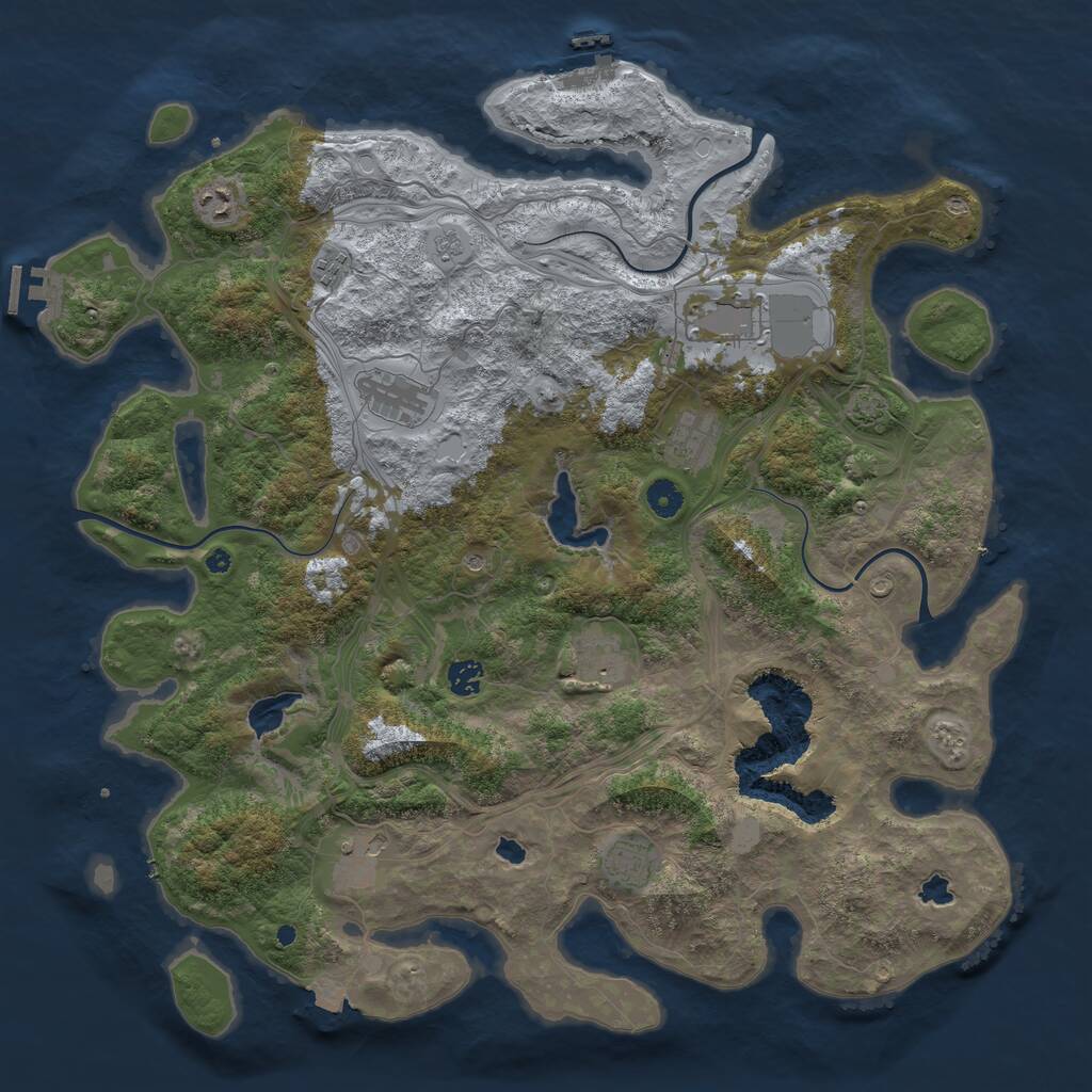 Rust Map: Procedural Map, Size: 4500, Seed: 1002815194, 15 Monuments