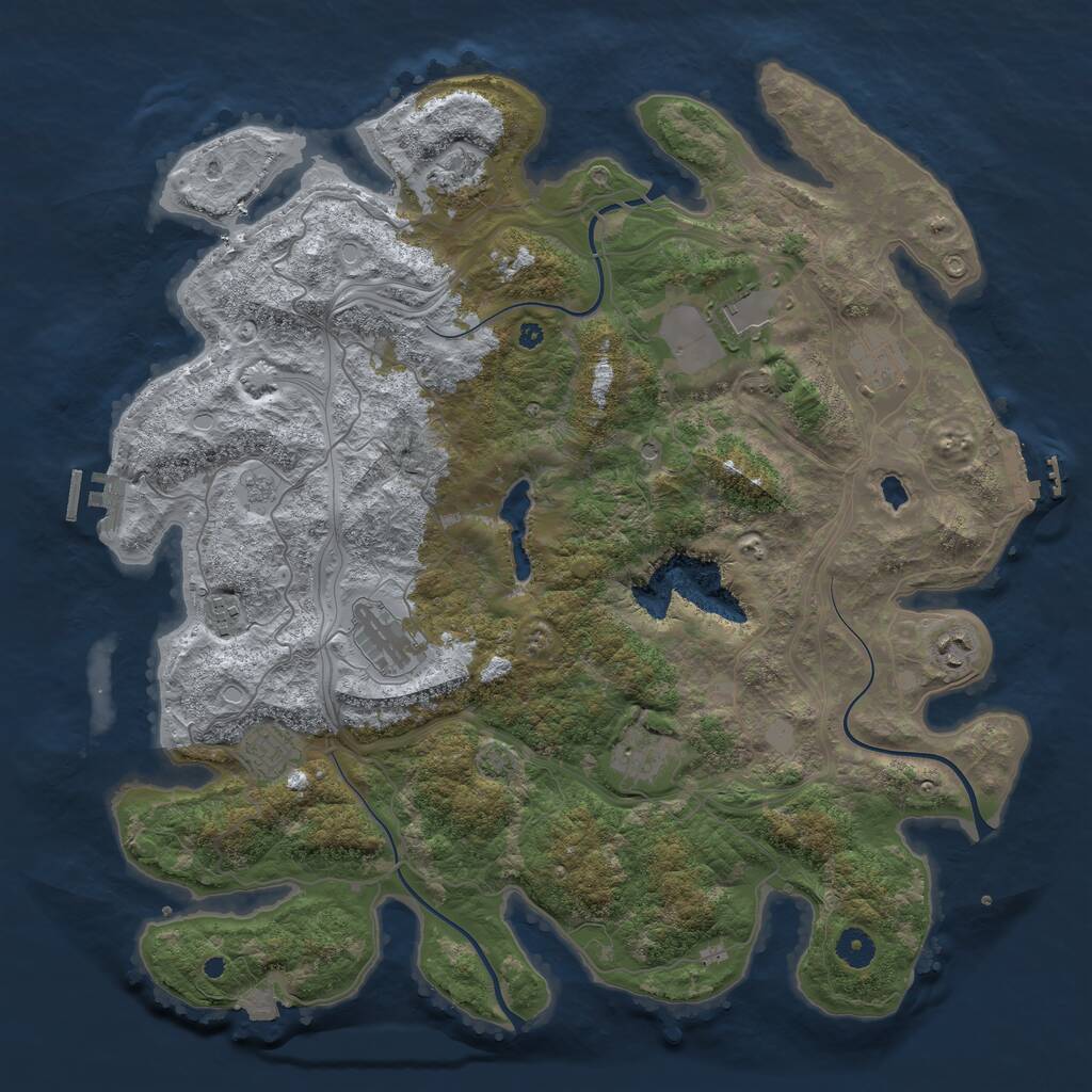 Rust Map: Procedural Map, Size: 4250, Seed: 1317412596, 14 Monuments