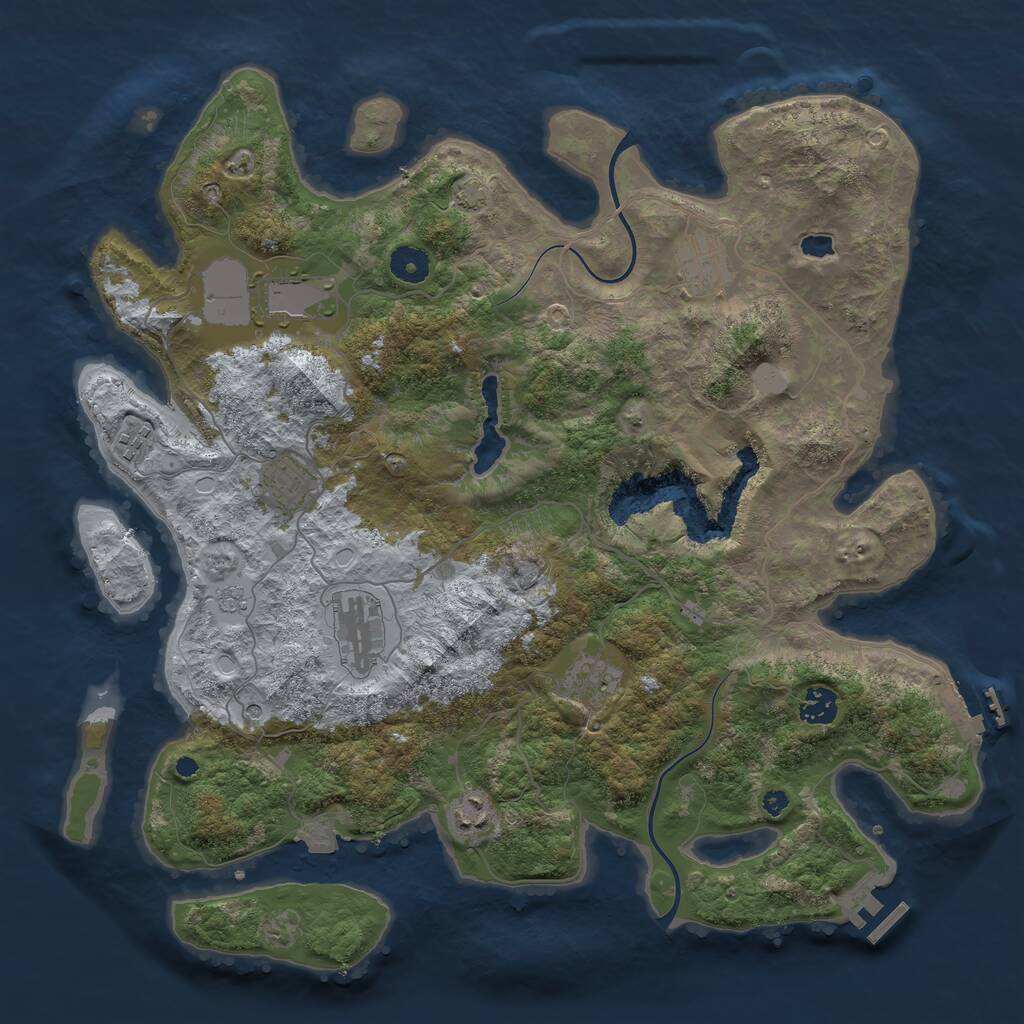 Rust Map: Procedural Map, Size: 4000, Seed: 162880040, 14 Monuments